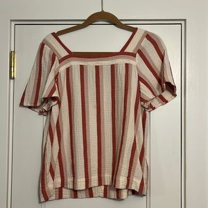 Madewell size small cotton gauze square neck blouse
